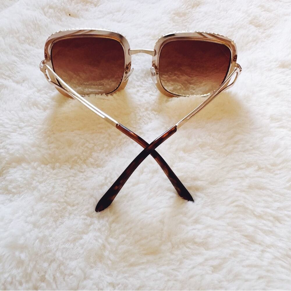 Avelina Brown Crystal Embellished Sunglasses - Picture 10 of 10